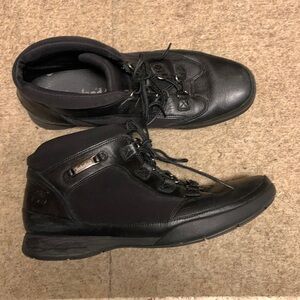 Timberland Womens Black Leather Lace Up Camdale Chunky Field Boots/A1KD4-Sz 9.5